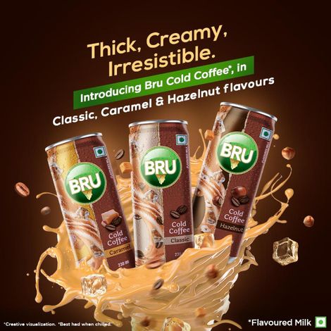 Bru Classic Cold Coffee (180ml) & Bru Caramel Cold Coffee (180ml) & Bru Hazelnut Cold Coffee (180ml) Combo