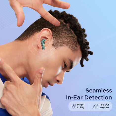 boAt Airdopes 191 ANC, 32dB ANC, Ambient Mode, 60HRS Battery, 4Mics ENx, in-Ear Detection, IWP Tech, Fast Charge, v5.3 Bluetooth Earbuds, TWS Ear Buds Wireless Earphones with mic (Pellucid Green)