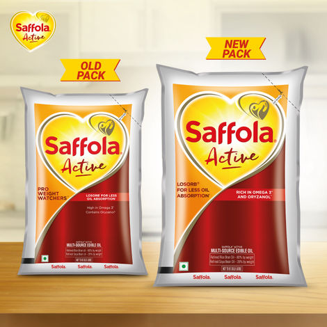 Saffola Active Rice Bran & Soyabean Oil | Rich in Omega 3 & Oryzanol