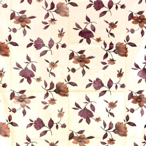 Kuber Industries Leaf Design PVC Shower Curtain with 8 Hook|Size 7 Feet (Cream | Washable)