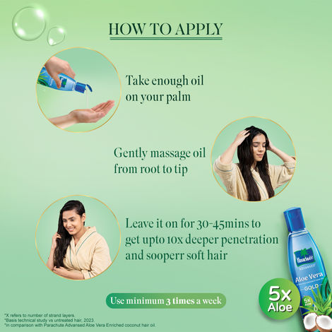 Parachute Advansed Aloe Vera Enriched Coconut Hair Oil GOLD 5X Aloe Vera with Coconut Oil