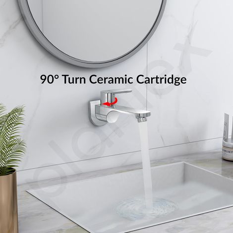 Plantex ORN-202 Brass Bib Cock Water Tap - Teflon Tape & Wall Flange (7 Year Warranty)