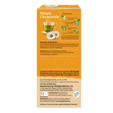 Organic India Simply Chamomile Organic Herbal Tea
