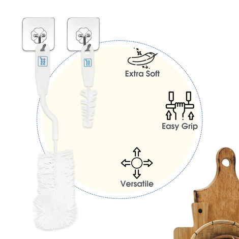 Mee Mee Bottle and Nipple Cleaning Brush | 360-degree Rotary Handle | White