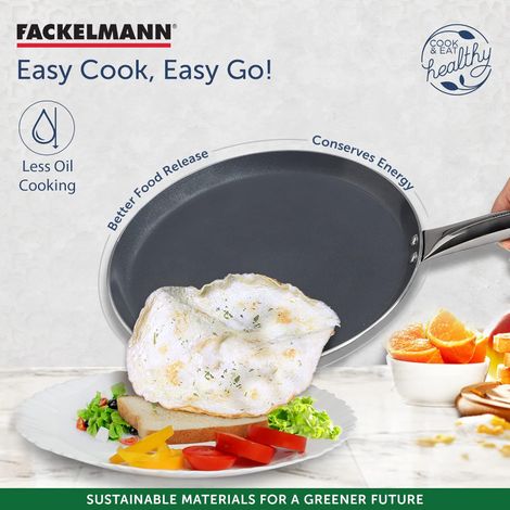 Fackelmann Ceramic Nonstick Tawa Flat 28 cm Nonstick , Induction, German Tech, Paratha, Omelette, Dosa 1.0 PIECE