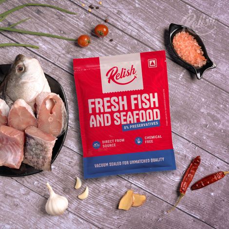 Relish Rohu Curry Cut With Head(500gms) & Relish Roopchand / Rupchanda Steaks(540gms) Combo