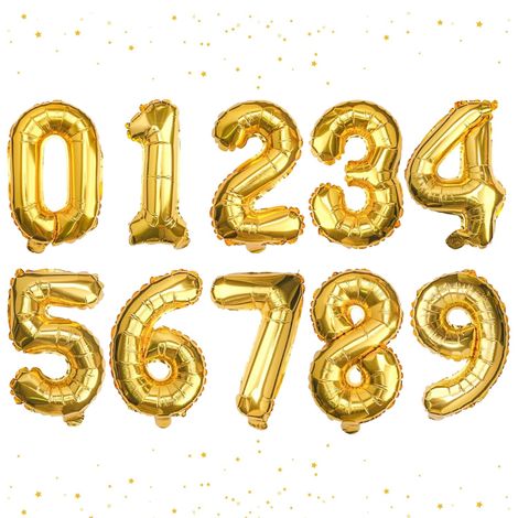 Party Propz 0-9 Number Foil Balloons Set - 18 Inches