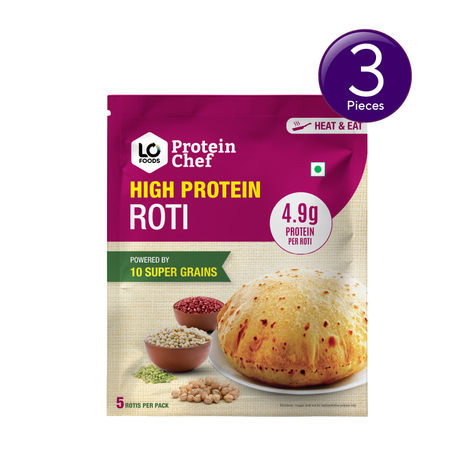 Protein Chef 10 Grains Protein Roti | Non Frozen Fresh Whole Wheat | Ready to Cook Chapati Combo 