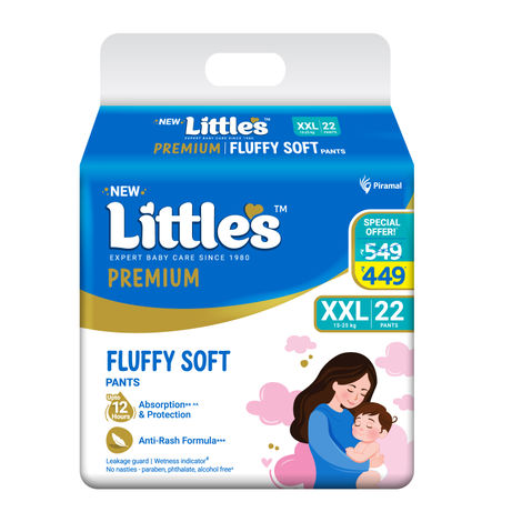 Littles Expert Baby Care Comfy Baby Diapers | Pant Style | 2XL | 22 pcs