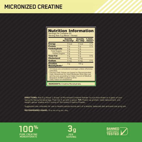 Optimum Nutrition Micronised Creatine Powder Unflavored