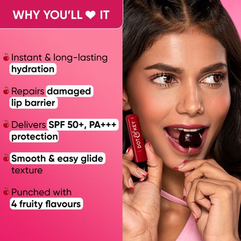 Dot & Key Barrier Repair Hydrating Lip Balm SPF 50 | Cherry Crimson