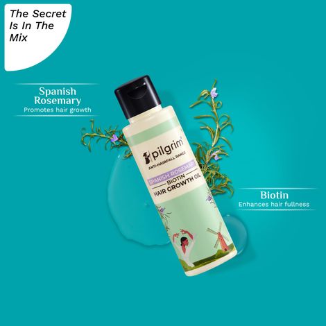 Pilgrim Spanish Rosemary & Biotin Hair Growth Oil helps Control Hairfall & strengthens Hair