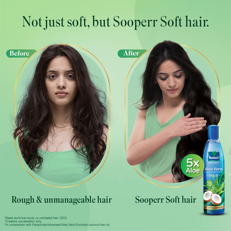 Parachute Advansed Aloe Vera Enriched Coconut Hair Oil GOLD 5X Aloe Vera with Coconut Oil