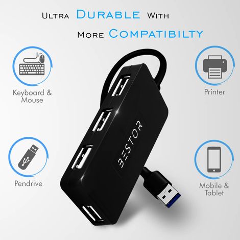 Bestor Set of 5 Combo | USB Wired Keyboard | Wire Mouse | Mouse Pad |Type-C converter | 4port HUB
