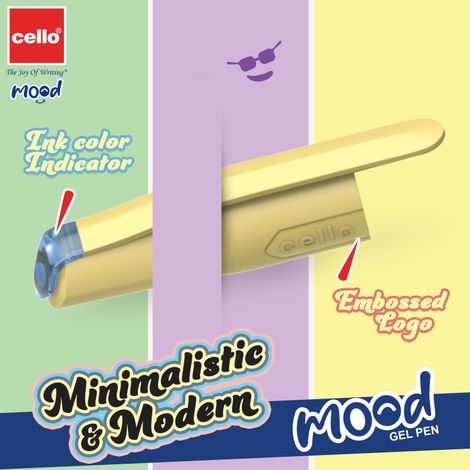 Cello Mood Blue Gel Pen (Pack of 5)