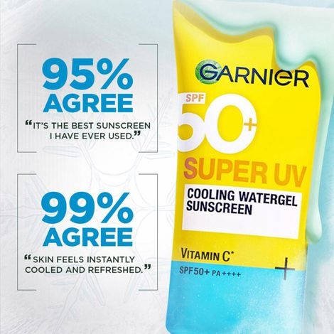 Garnier Super UV Cooling Water Gel Sunscreen | 8 Hr freshness | No White Cast | SPF 50 PA++++