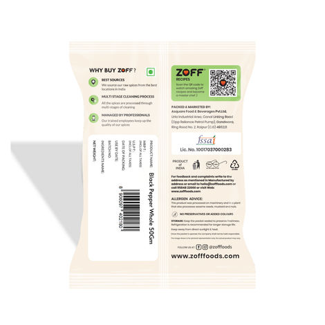 ZOFF Foods Black Pepper Whole-Kali Mirch