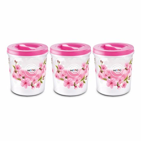 Nayasa Plastic Store-In Set (58,59,60) | 5.2 L, 7.2 L, 11.2 L | BPA Free, Stackable & Modular Multi Purpose Plastic Container | Assorted