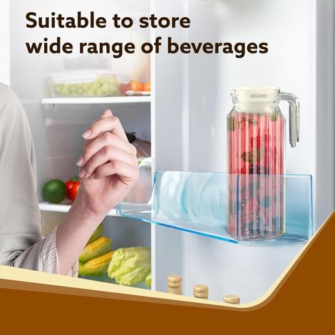 AGARO Elegant Glass Jug with Lid, 1.1L Carafes Jug Pitcher