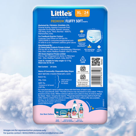 Littles Expert Baby Care Comfy Baby Diapers | Pant Style | XL | 24 pcs