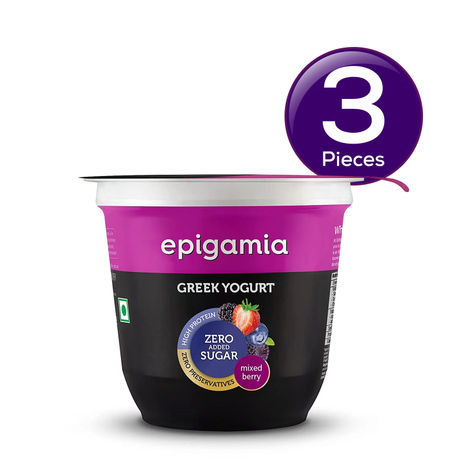 Epigamia No Added Sugar Mixed Berry Yogurt - 85gm Combo