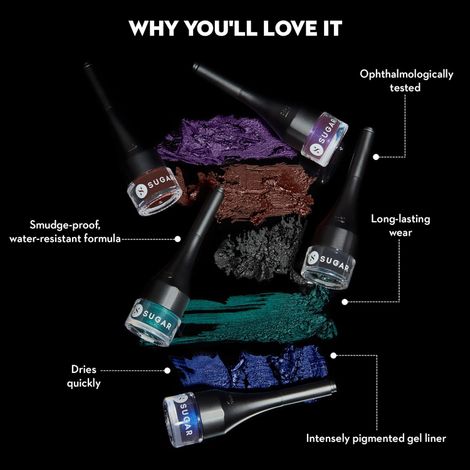 SUGAR Cosmetics Born To Wing Gel Eyeliner - 01 Black Magic Woman - Black