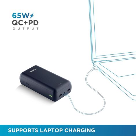 URBN 27000 mAh 65W Ultra Fast Charging Compact Laptop Power Bank (Blue)