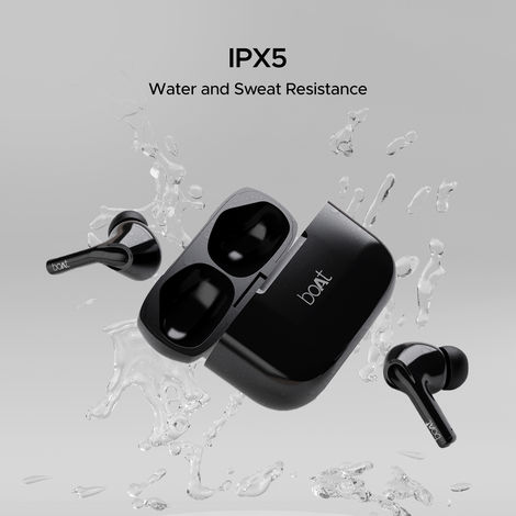 boAt Airdopes 163 TWS Earbuds w/ 40H Playtime, ASAP Charge , 13mm Drivers & ENx Tech (Pebble Black)