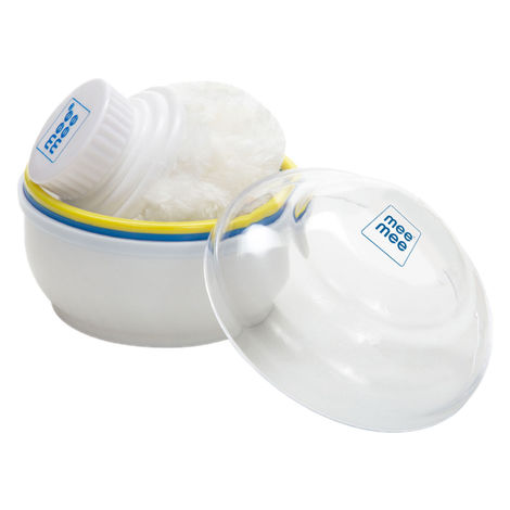 Mee Mee Soft Feel Powder Puff with Box Holder | BPA-Free | Blue