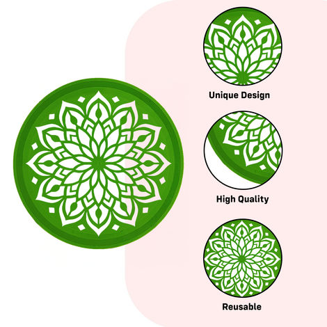 Rangoli Making Round Stencil | Jali Design | 6 Inch | Assorted | Pack Of 2 | Party Propz