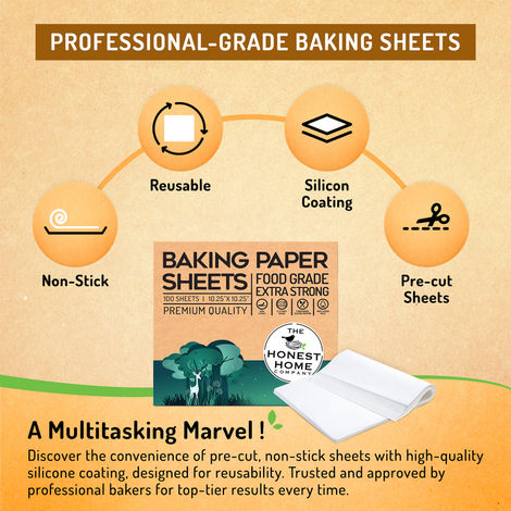 The Honest Home Company Baking Sheets Precut - 100 Sheets (10.25In X 10.25In)