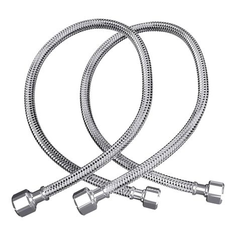 Lifelong LLBACP01, 304 Grade Braided Stainless Steel Connection Geyser Pipe - 18 Inches