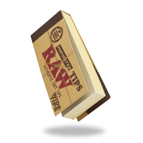 Raw Perforated Wide Tips/Roach Pad - 50 Leaves/Pack