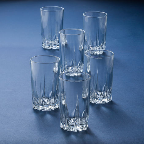 Cello Estonia Tumbler Glass Set | Glass Tumblers for Water, Juice & Beverages | Clear - 310 ml