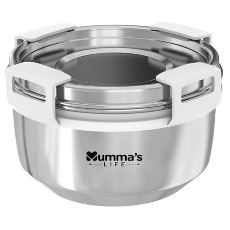 Mumma s Life Stainless Steel Airtight Containers With Leak Proof Lids | Set Of 1 | 425 ml