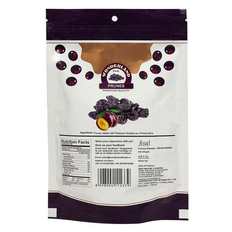 Wonderland Foods Dried Prunes