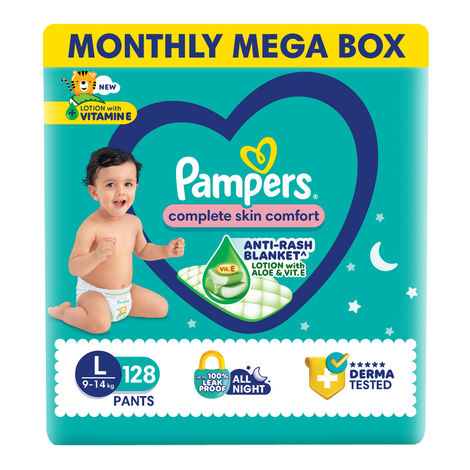 Pampers All Round Protection Baby Diapers | Pant Style | L | 128 pcs
