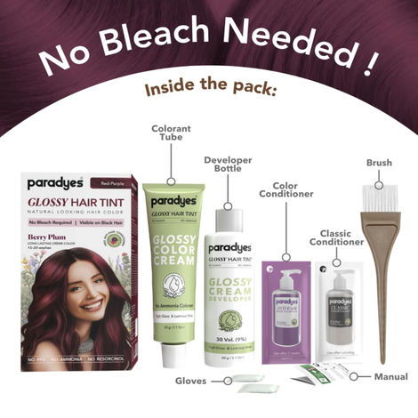 Paradyes No Bleach Berry Plum Glossy Hair Tint