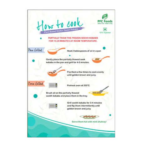 Pfc FOODs Plant Based Mutton Seekh Kebab