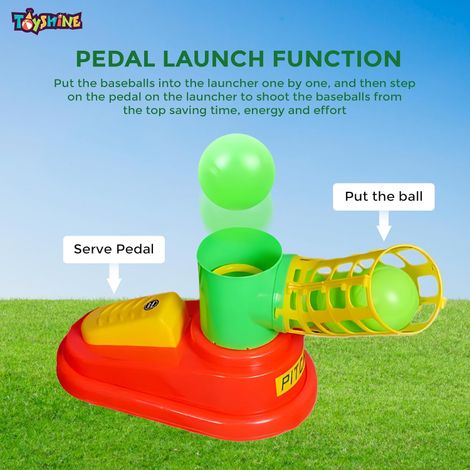 Toyshine Automatic Plastic Pitcher Game Set with Bat and 3 Balls - Assorted