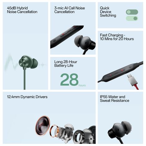 OnePlus Bullets (Z2 ANC) Wireless Earphones - Grand Green