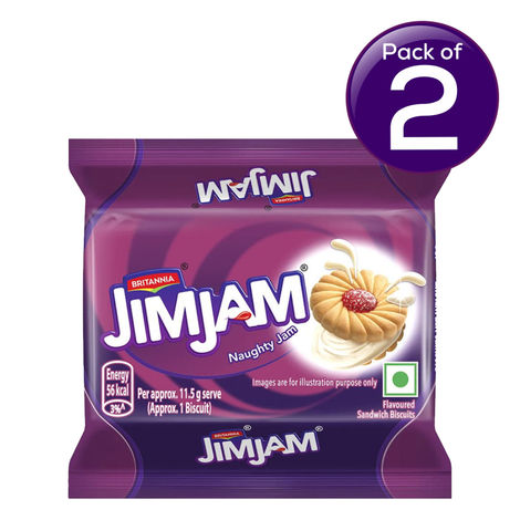 Britannia Treat Jimjam Naughty Jam Cream Biscuits | Combo