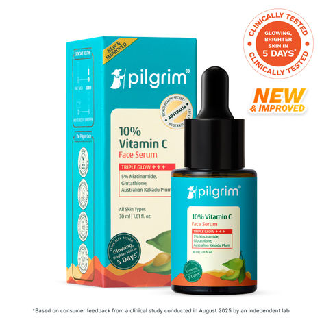 Pilgrim 10% Vitamin C Face Serum For Daily Brightness Helps Reduce Dark Spots & Evens Skin Tone