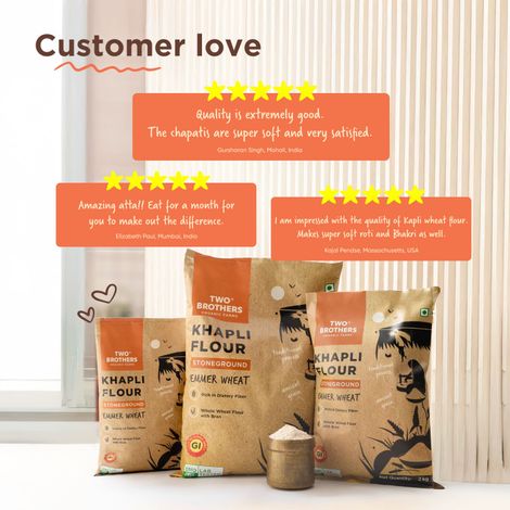 Two Brothers Khapli | Emmer Long Wheat Atta Stoneground