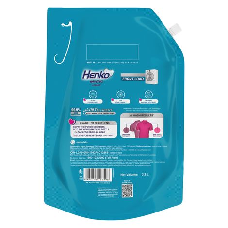 Henko Matic Front Load Detergent Liquid Refill Pouch