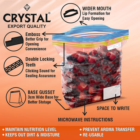 Crystal Medium Zip Seal Bag
