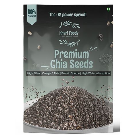 Khari Foods Premium Chia Seeds | Fiber Rich | Omega 3 Fatty Acids