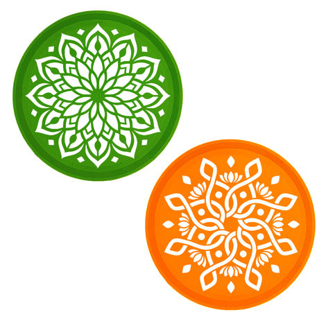 Rangoli Making Round Stencil | Jali Design | 6 Inch | Assorted | Pack Of 2 | Party Propz