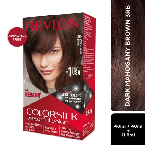 Revlon Colorsilk Hair Color with Keratin - Dark Mahogany Brown 3RB Combo