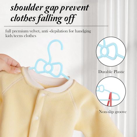 Kuber Industries 15 Pcs Small Baby Hangers for Clothes Hanging for Wardrobe | Sky Blue